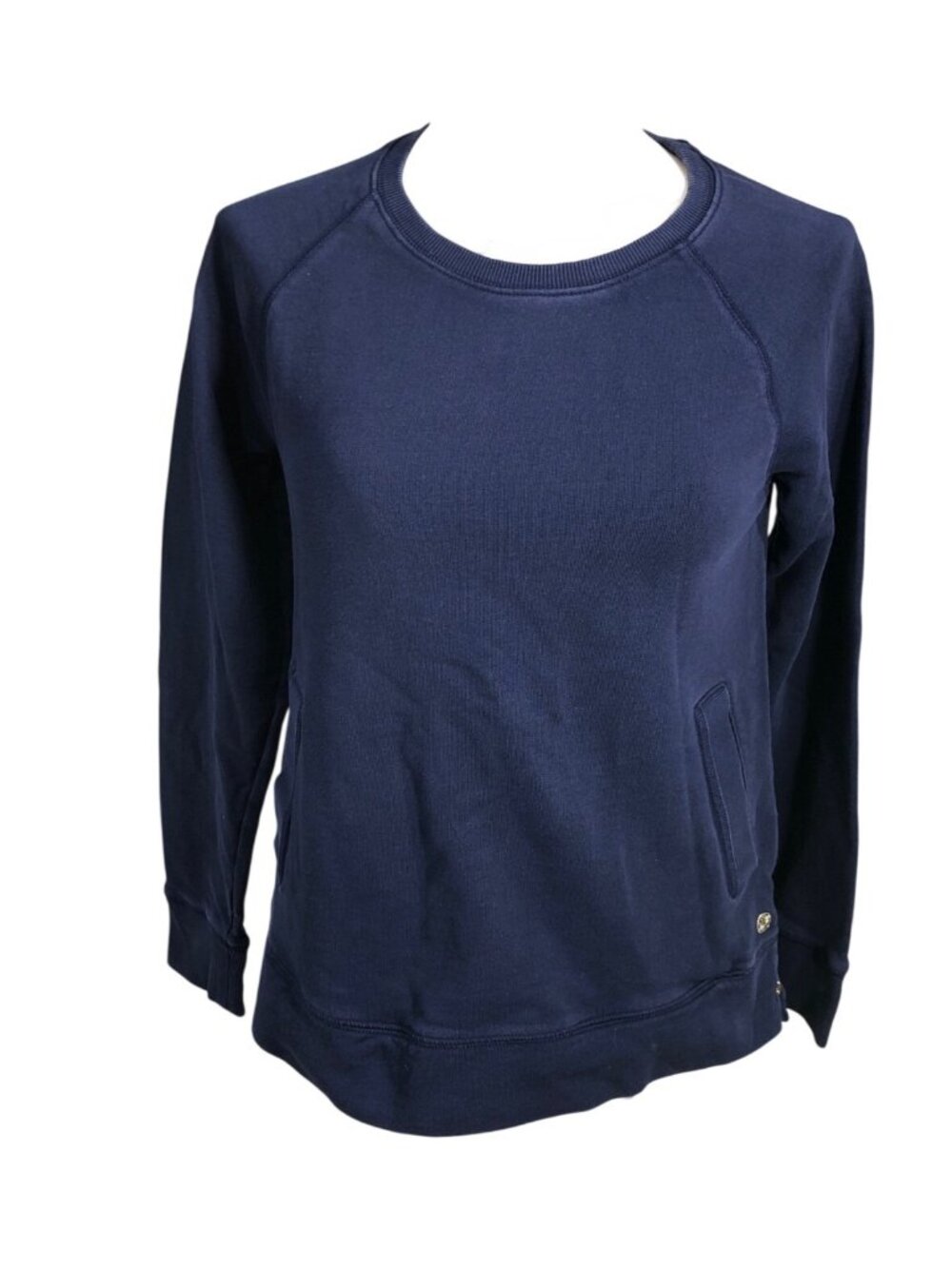 Lilly Pulitzer Luxletic Sweatshirt Pullover Womens S Navy Blue Side Zip Long Slv